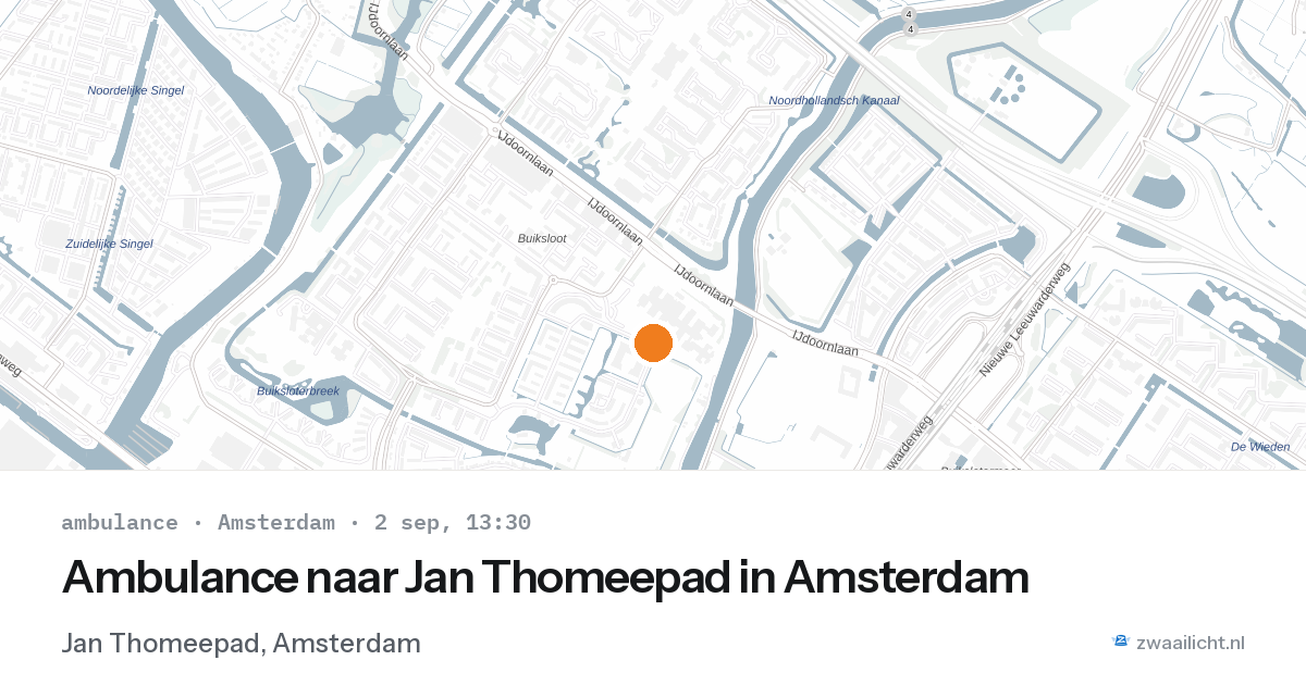 Ambulance naar Jan Thomeepad in Amsterdam — 2 sep 2026