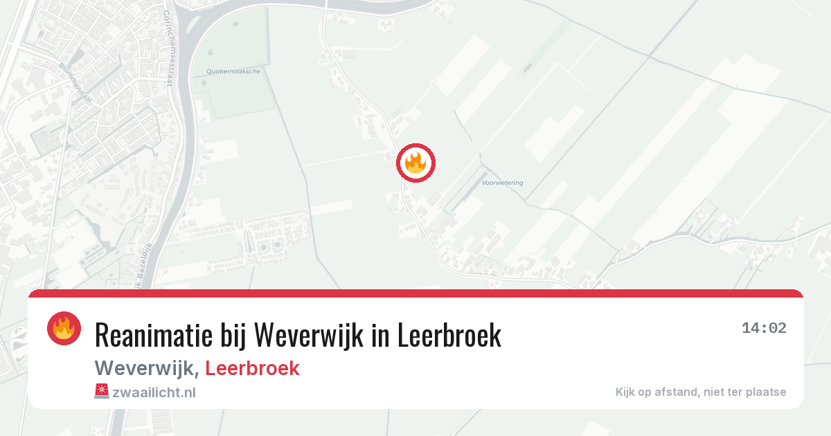 Reanimatie bij Weverwijk in Leerbroek — 22 mei 2026