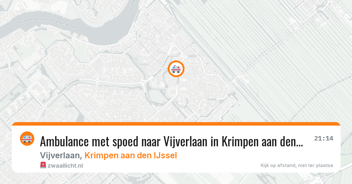 Ambulance met spoed naar Vijverlaan in Krimpen aan den IJssel — 8 jul 2026