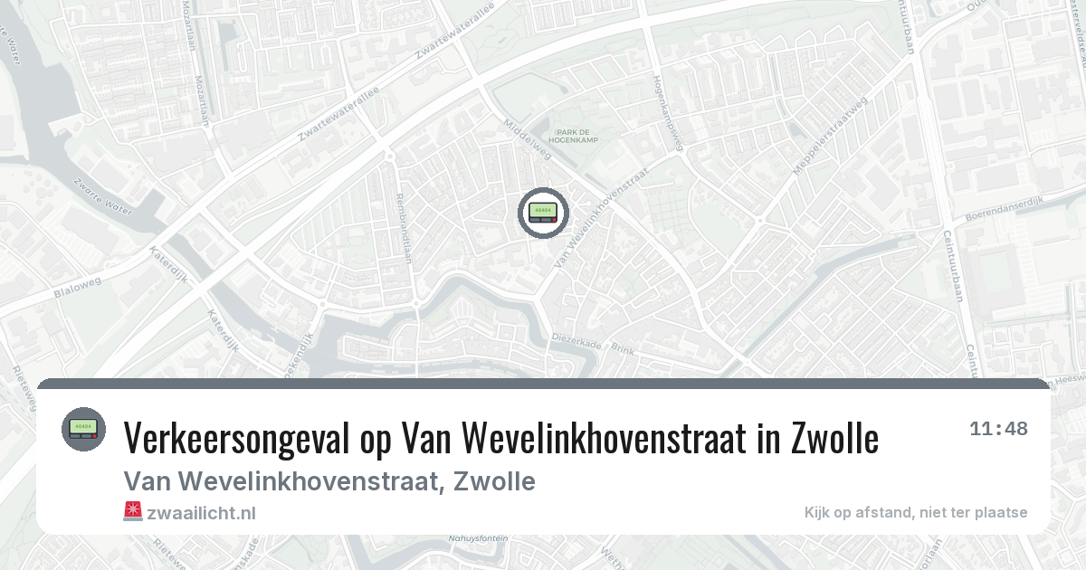 Verkeersongeval op Van Wevelinkhovenstraat in Zwolle — 31 jul 2026