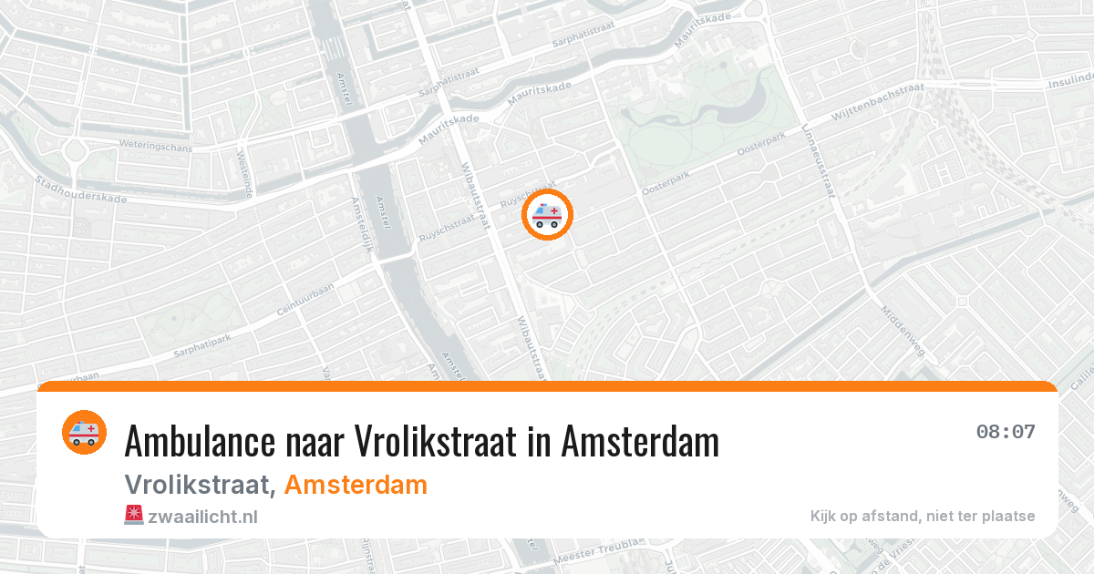Ambulance naar Vrolikstraat in Amsterdam — 30 mei 2026