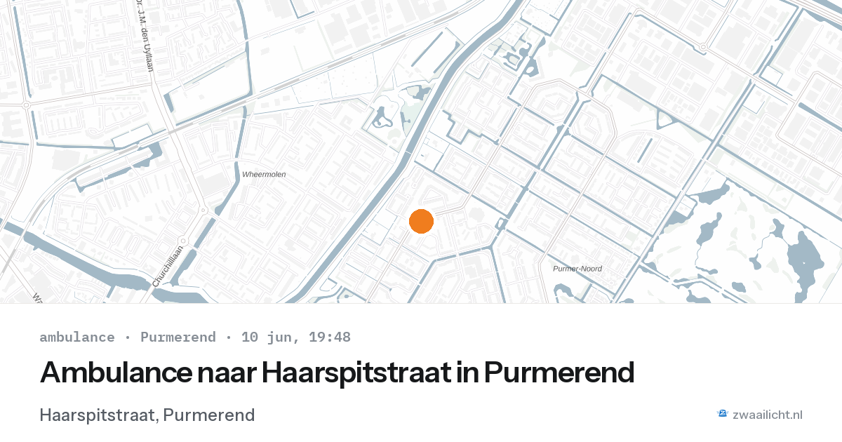Ambulance naar Haarspitstraat in Purmerend — 10 jun 2026