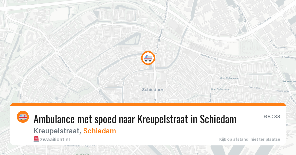 Ambulance met spoed naar Kreupelstraat in Schiedam — 15 jul 2026