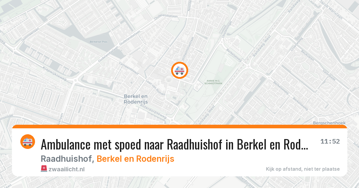 Ambulance met spoed naar Raadhuishof in Berkel en Rodenrijs — 9 jun 2026
