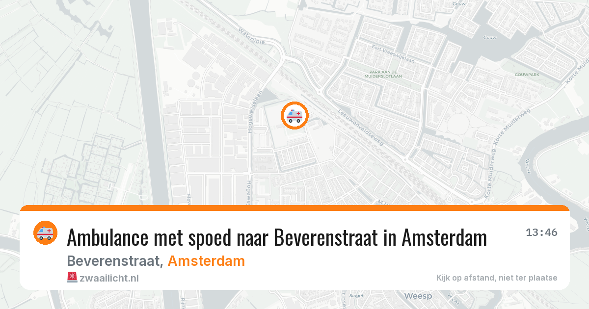 Ambulance met spoed naar Beverenstraat in Amsterdam — 17 mrt 2026