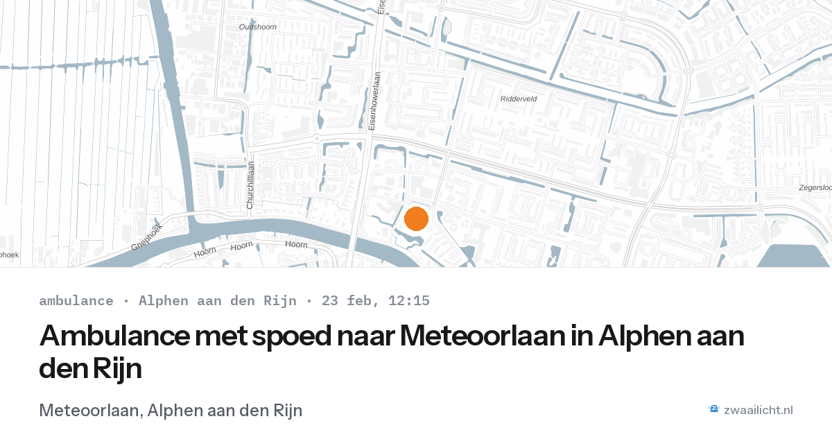 Ambulance met spoed naar Meteoorlaan in Alphen aan den Rijn — 23 feb 2026