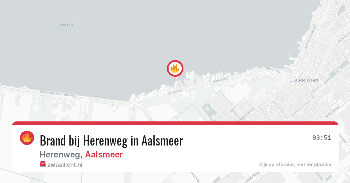 Brand bij Herenweg in Aalsmeer — 2 aug 2026