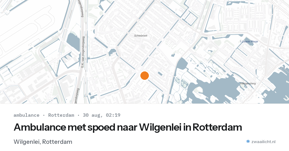 Ambulance met spoed naar Wilgenlei in Rotterdam — 30 aug 2026