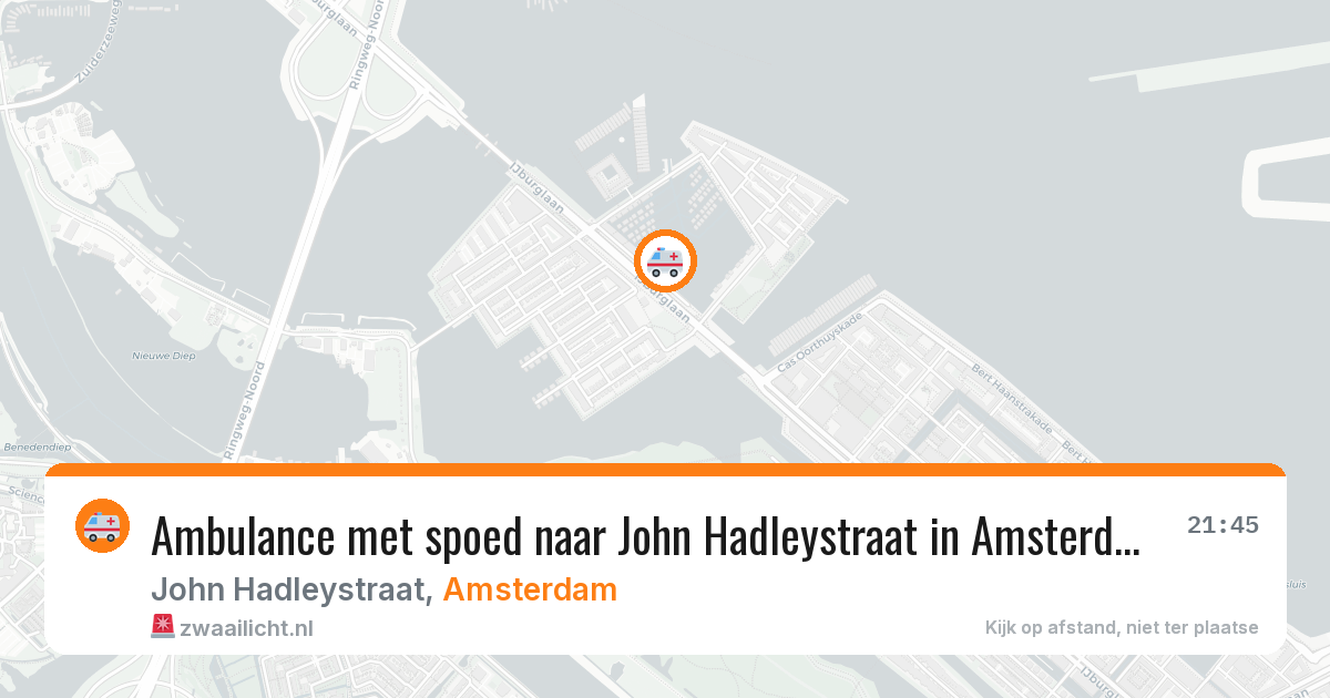 Ambulance met spoed naar John Hadleystraat in Amsterdam — 26 jun 2026