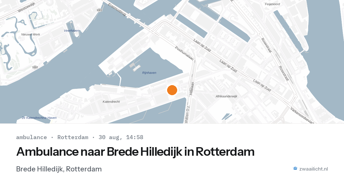 Ambulance naar Brede Hilledijk in Rotterdam — 30 aug 2026