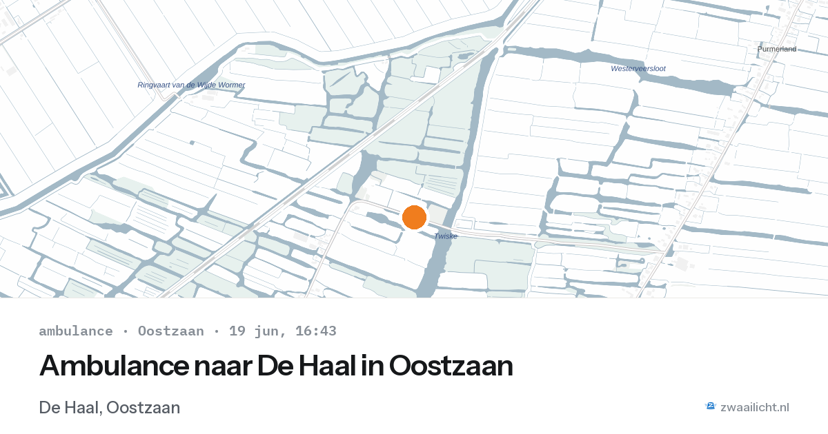 Ambulance naar De Haal in Oostzaan — 19 jun 2026