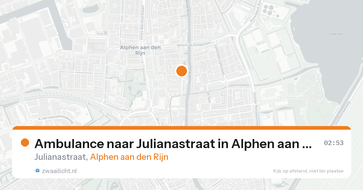 Ambulance naar Julianastraat in Alphen aan den Rijn — 8 feb 2026