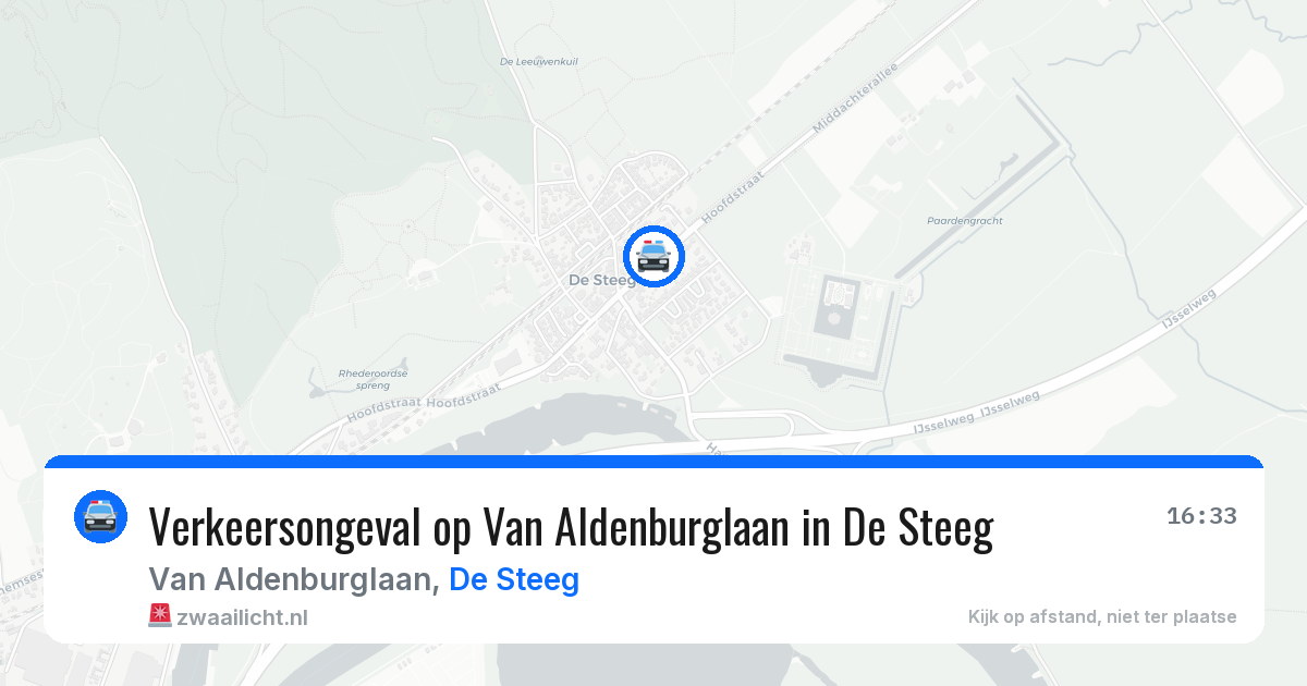 Verkeersongeval op Van Aldenburglaan in De Steeg — 12 apr 2026