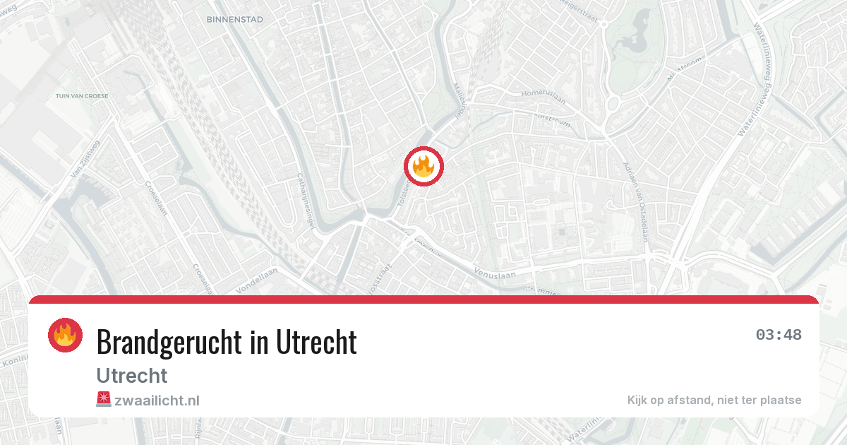 Brandgerucht in Utrecht — 4 aug 2026