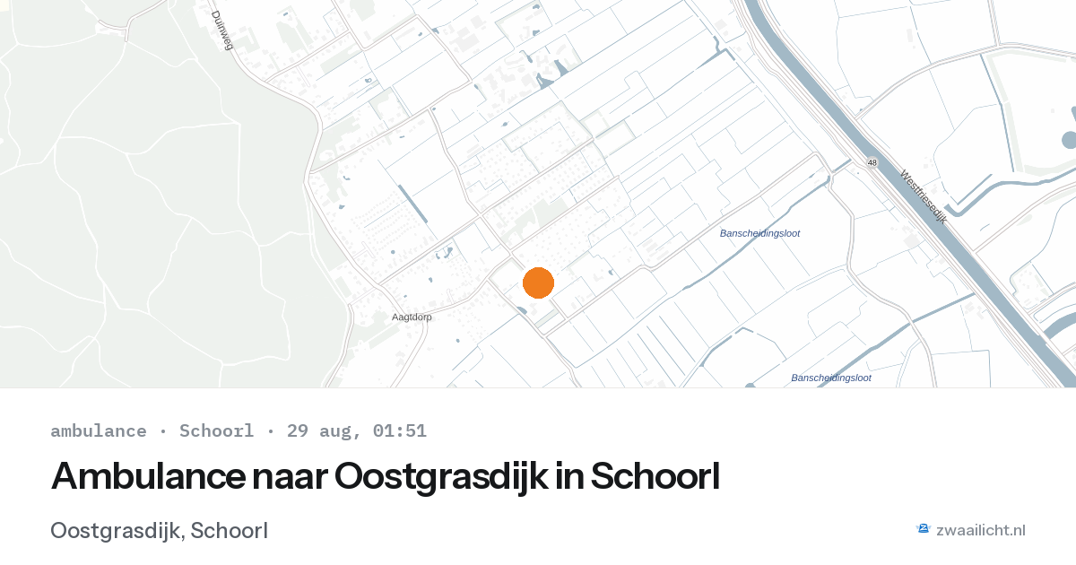 Ambulance naar Oostgrasdijk in Schoorl — 28 aug 2026