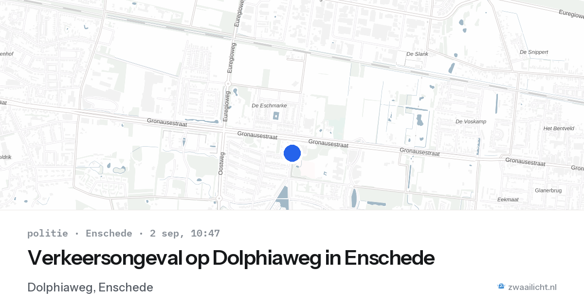 Verkeersongeval op Dolphiaweg in Enschede — 2 sep 2026