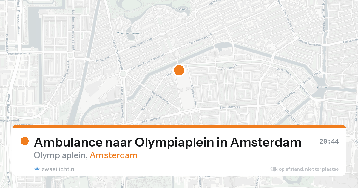 Ambulance naar Olympiaplein in Amsterdam — 18 aug 2026