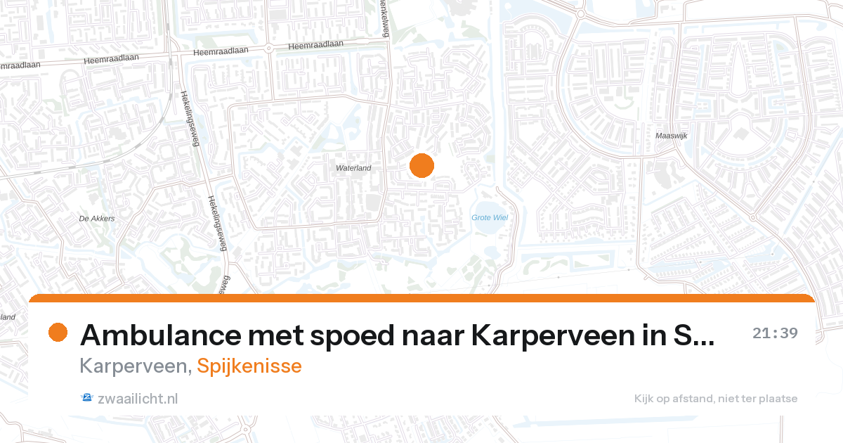 Ambulance met spoed naar Karperveen in Spijkenisse — 28 aug 2026