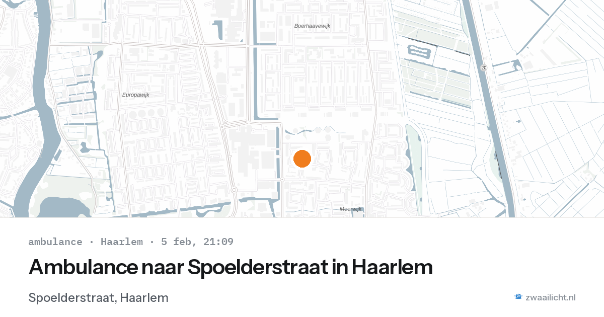 Ambulance naar Spoelderstraat in Haarlem — 5 feb 2026