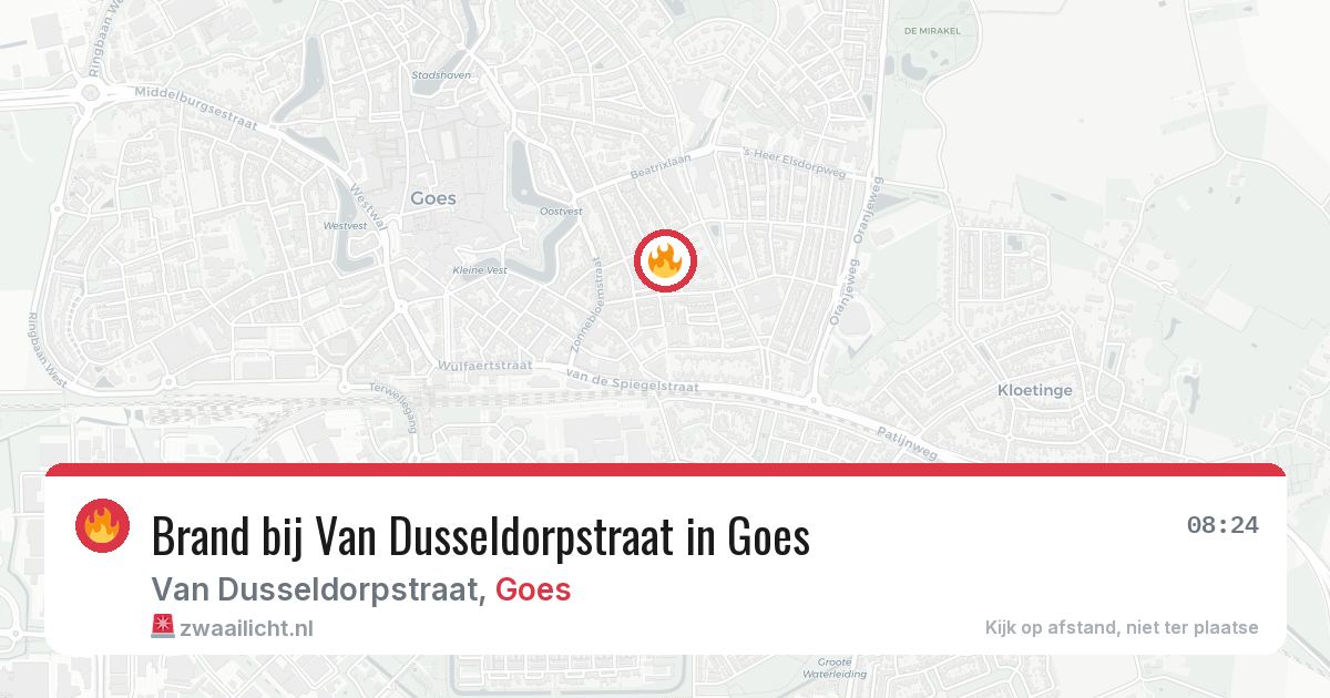 Brand bij Van Dusseldorpstraat in Goes — 3 aug 2026