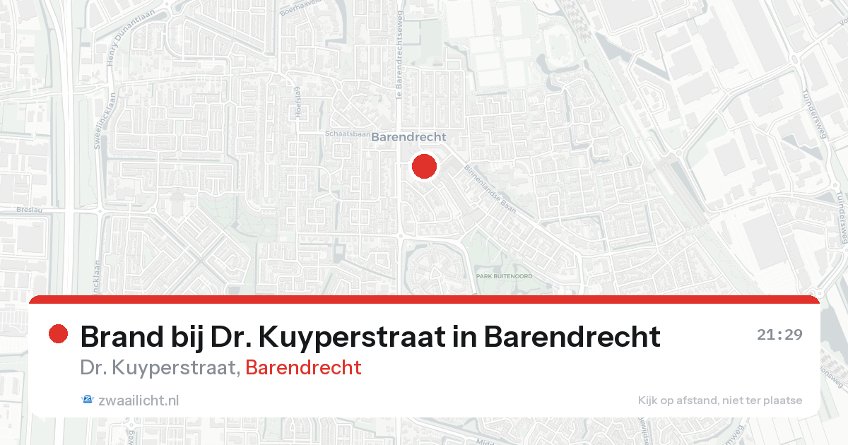 Brand bij Dr. Kuyperstraat in Barendrecht — 23 aug 2026