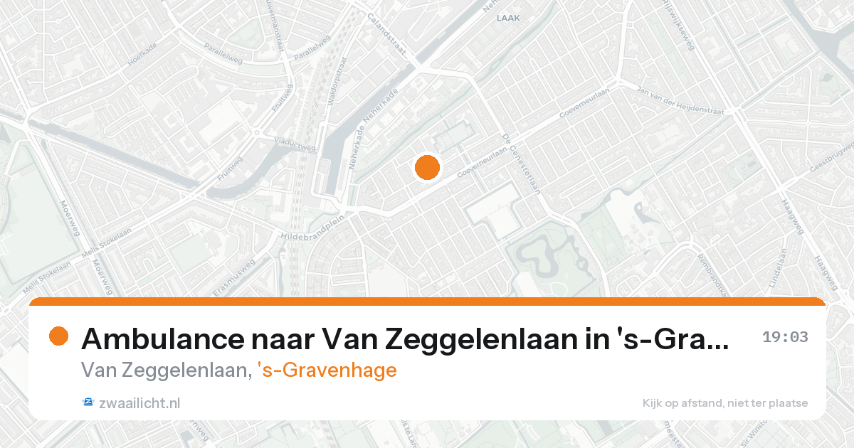 Ambulance naar Van Zeggelenlaan in 's-Gravenhage — 25 aug 2026