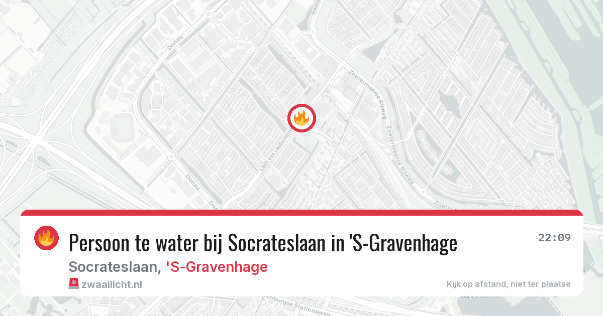 Persoon te water bij Socrateslaan in 'S-Gravenhage — 16 mei 2026
