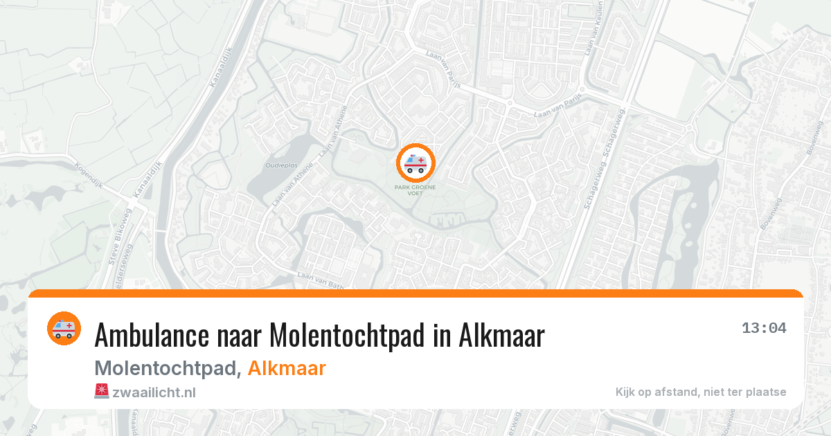 Ambulance naar Molentochtpad in Alkmaar — 4 aug 2026