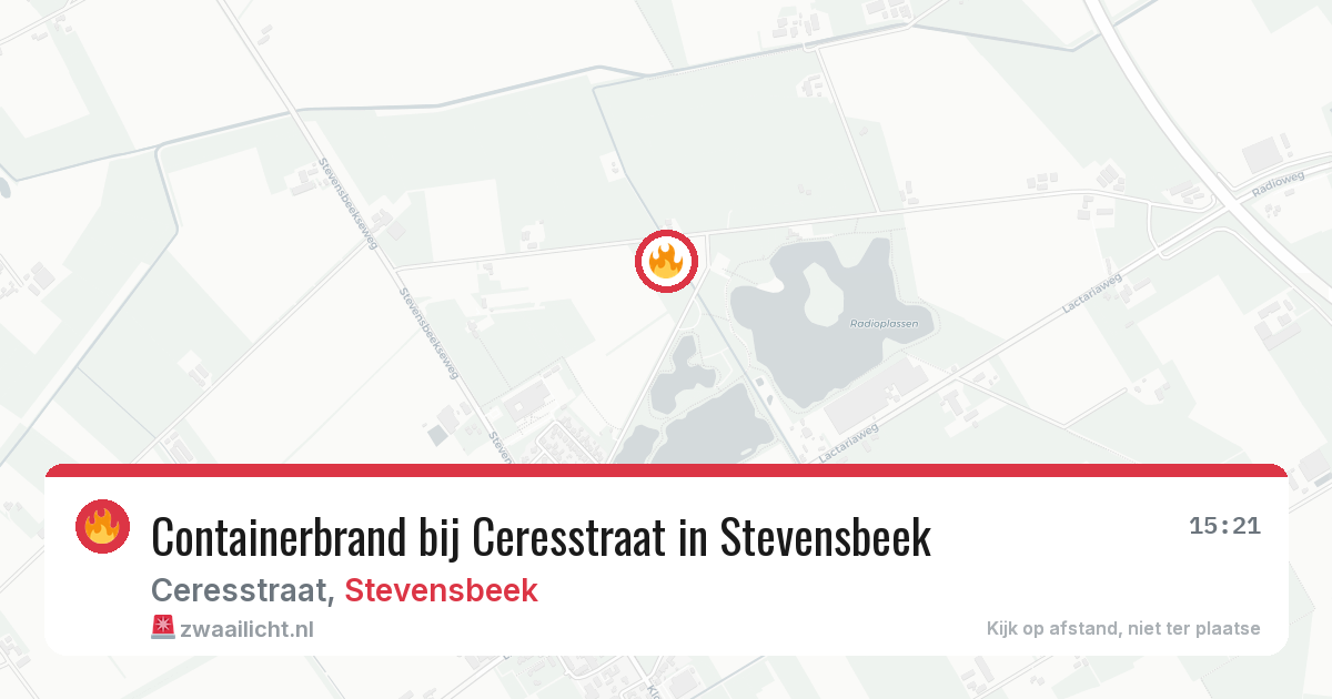 Containerbrand bij Ceresstraat in Stevensbeek — 11 mei 2026