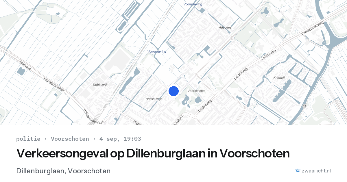 Verkeersongeval op Dillenburglaan in Voorschoten — 4 sep 2026