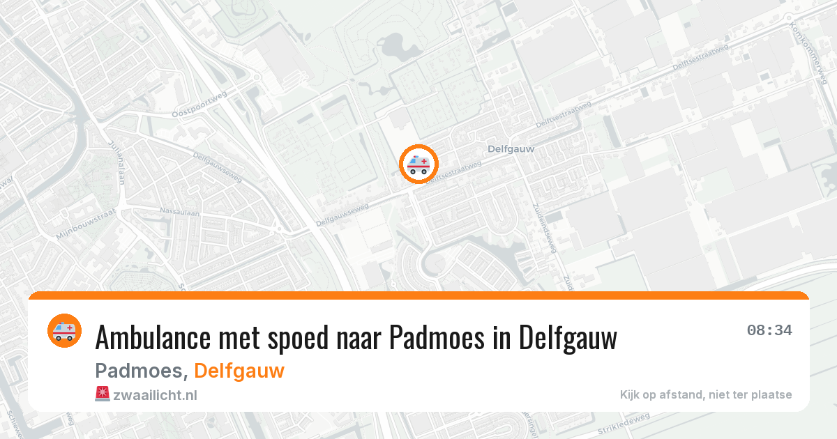 Ambulance met spoed naar Padmoes in Delfgauw — 2 aug 2026