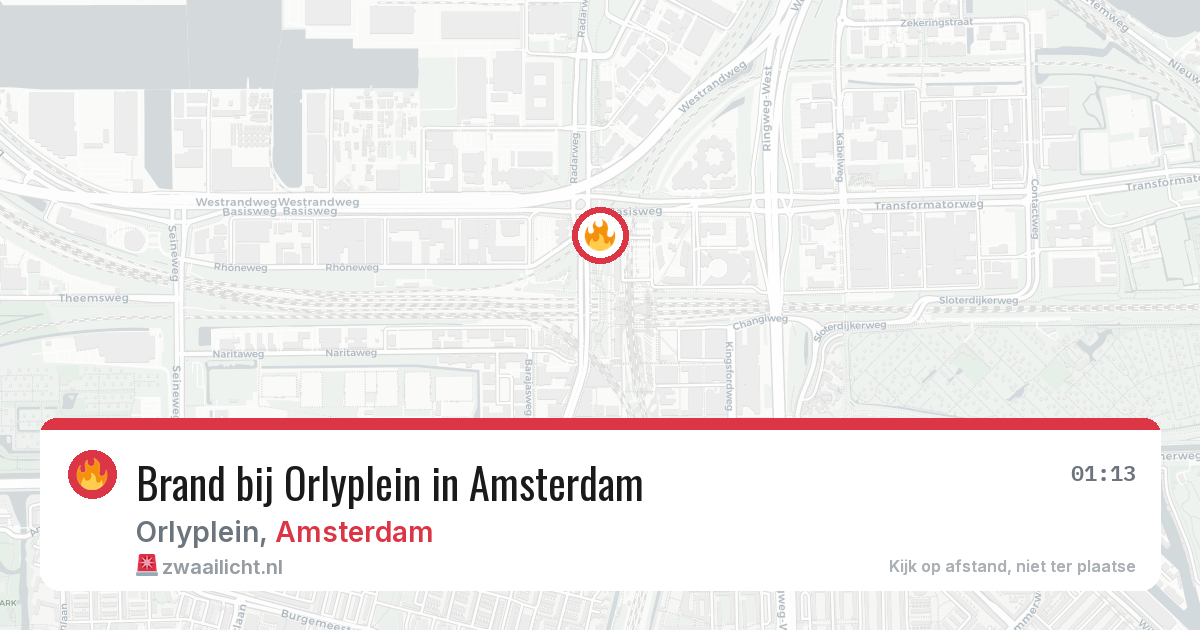 Brand bij Orlyplein in Amsterdam — 26 mei 2026