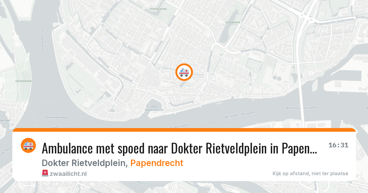 Ambulance met spoed naar Dokter Rietveldplein in Papendrecht — 11 mei 2026