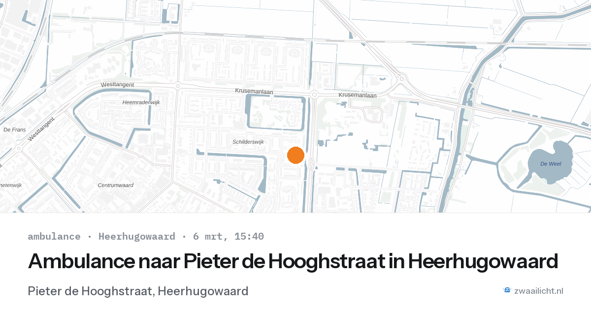 Ambulance naar Pieter de Hooghstraat in Heerhugowaard — 6 mrt 2026