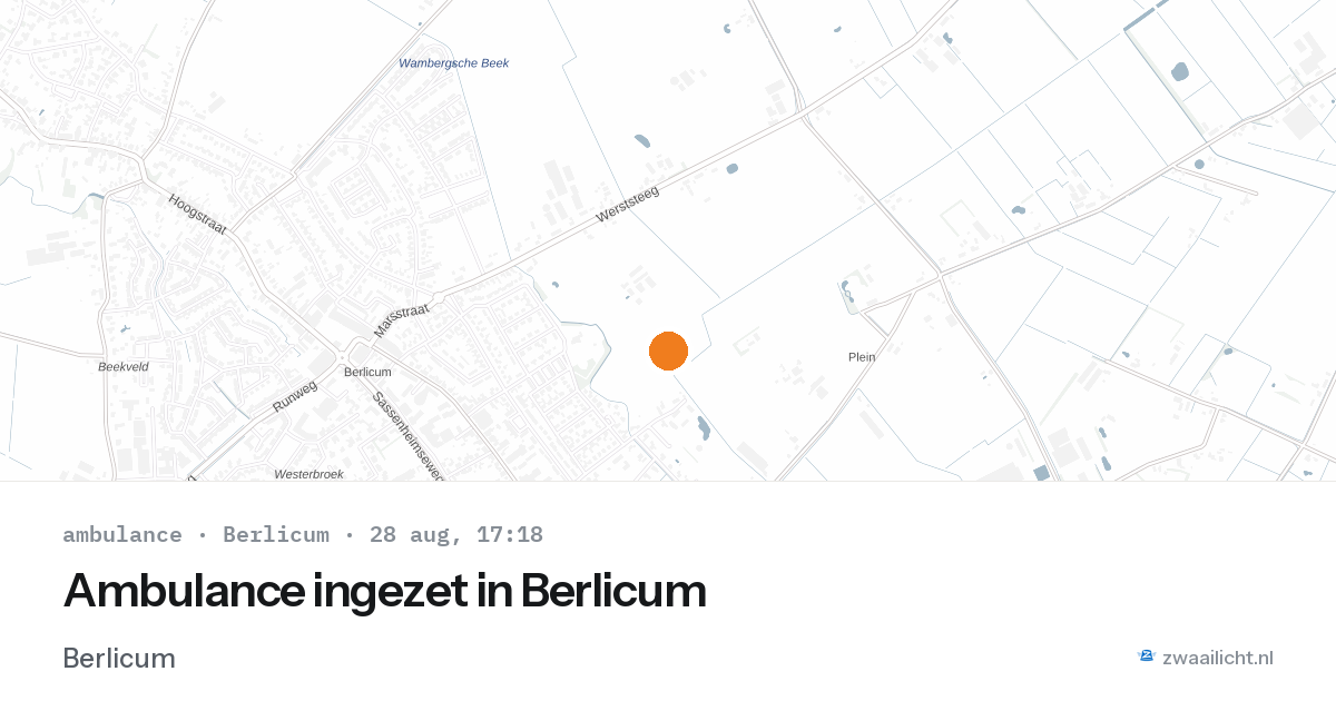 Ambulance ingezet in Berlicum — 28 aug 2026