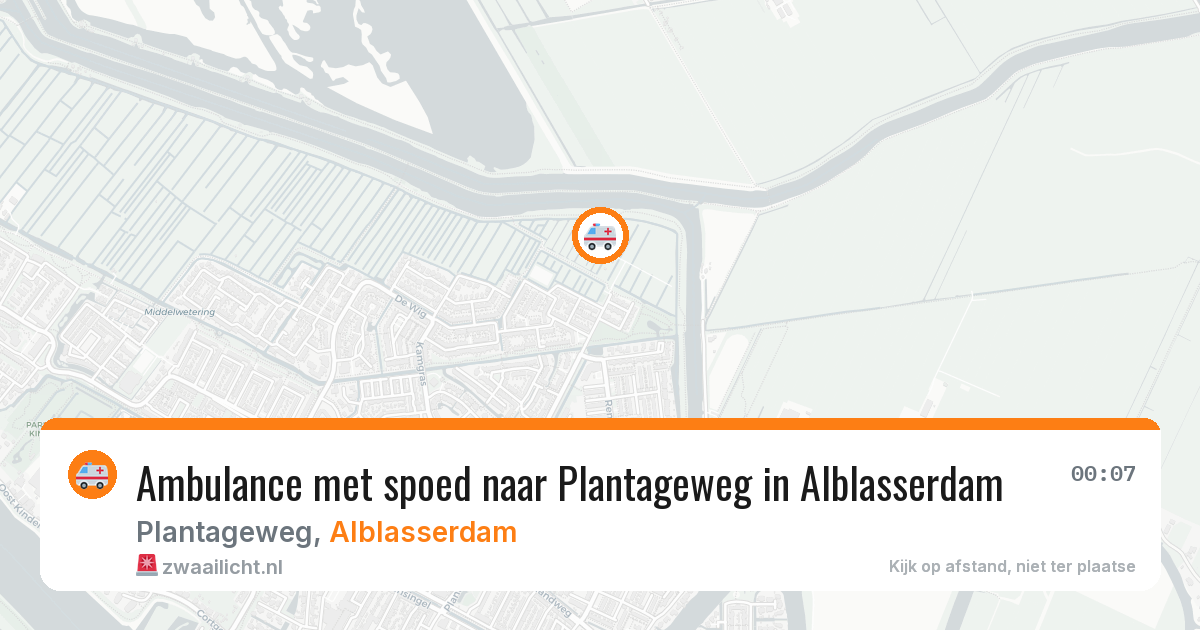 Ambulance met spoed naar Plantageweg in Alblasserdam — 19 jan 2026