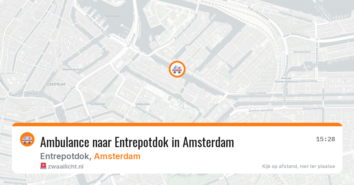 Ambulance naar Entrepotdok in Amsterdam — 16 mrt 2026