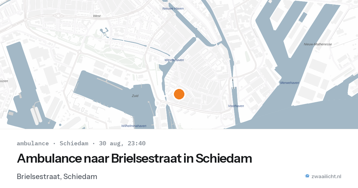 Ambulance naar Brielsestraat in Schiedam — 30 aug 2026