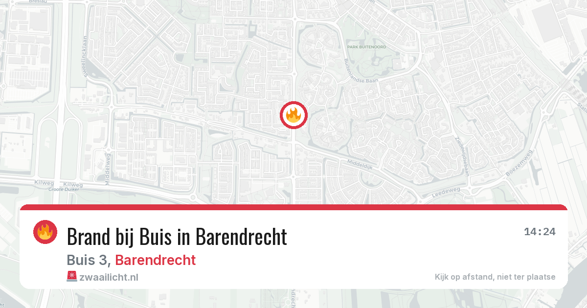 Brand bij Buis in Barendrecht — 9 aug 2026