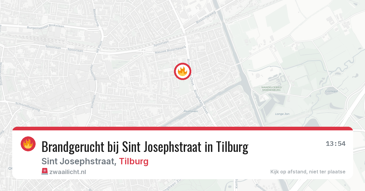 Brandgerucht bij Sint Josephstraat in Tilburg — 25 mei 2026