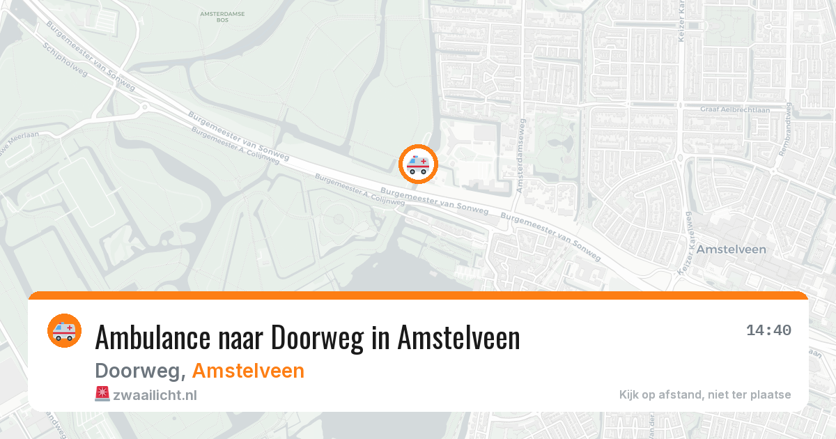Ambulance naar Doorweg in Amstelveen — 15 jul 2026