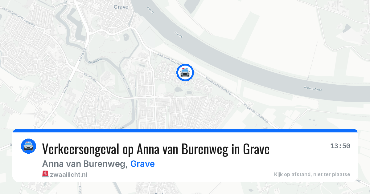 Verkeersongeval op Anna van Burenweg in Grave — 8 aug 2026