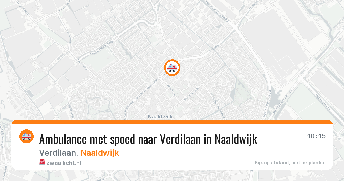 Ambulance met spoed naar Verdilaan in Naaldwijk — 19 mrt 2026