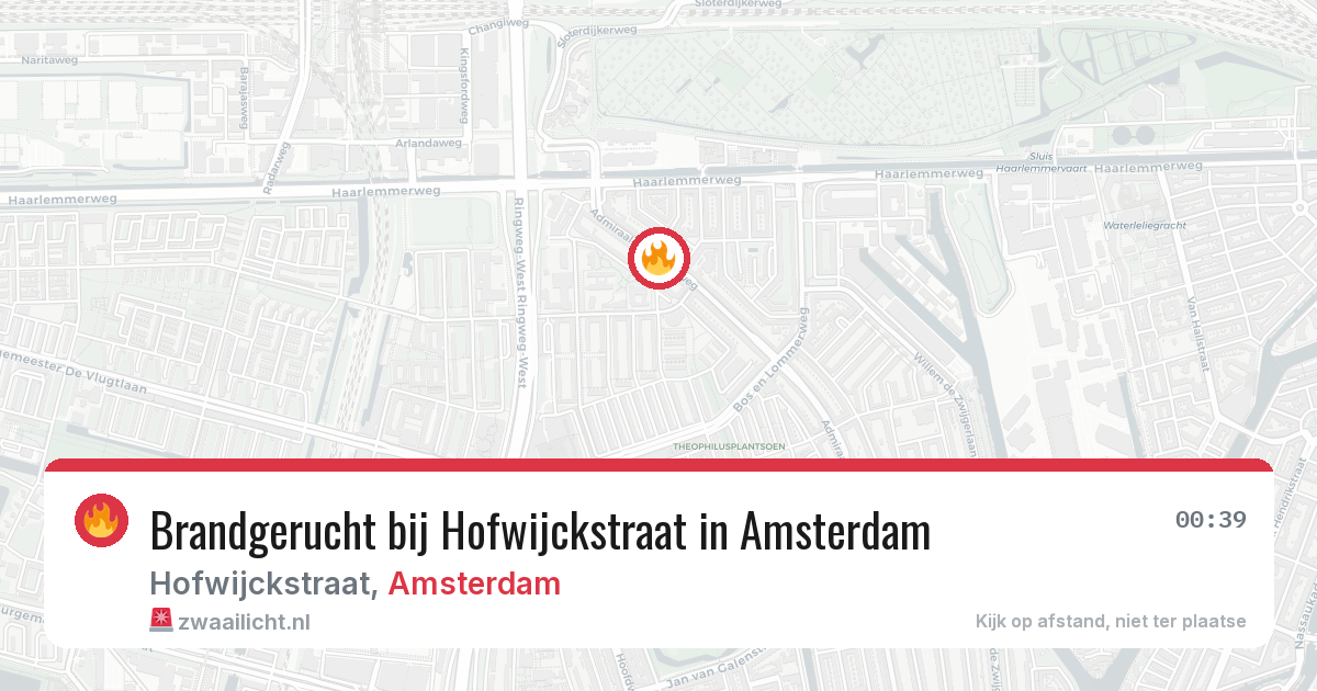 Brandgerucht bij Hofwijckstraat in Amsterdam — 22 apr 2026