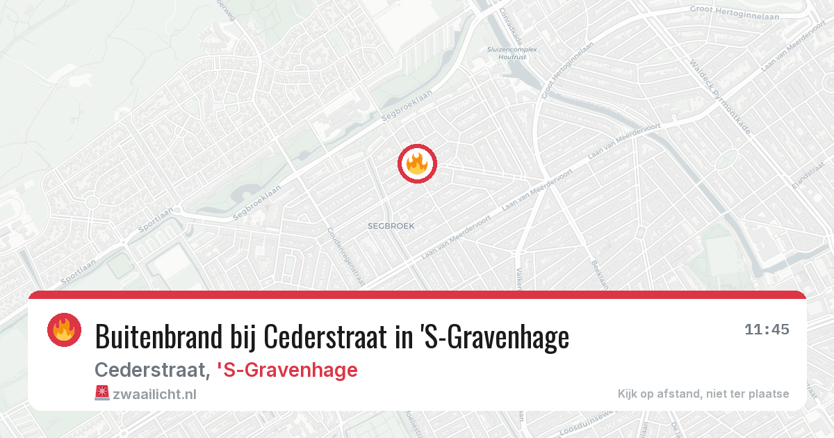 Buitenbrand bij Cederstraat in 'S-Gravenhage — 21 apr 2026