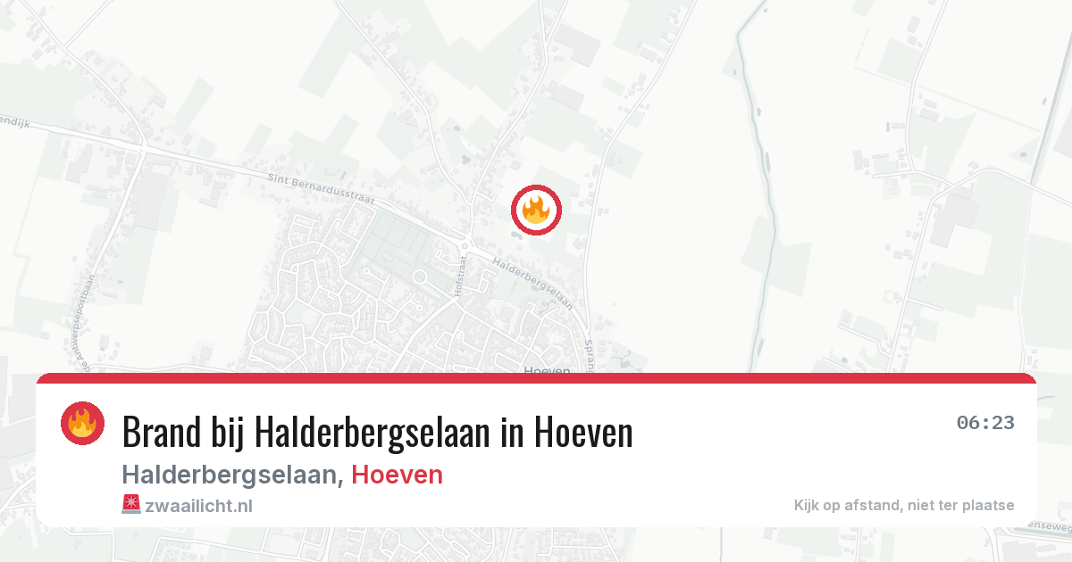 Brand bij Halderbergselaan in Hoeven — 6 jul 2026