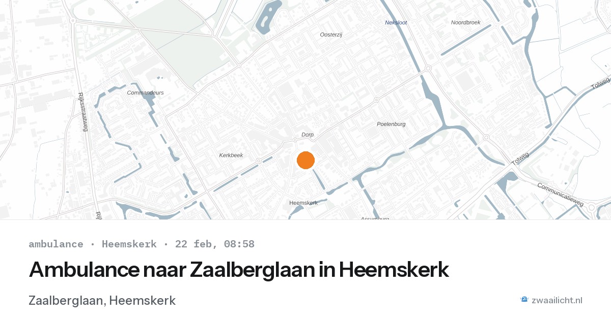 Ambulance naar Zaalberglaan in Heemskerk — 22 feb 2026