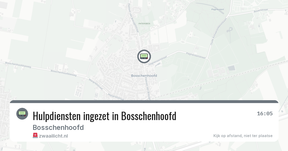 Hulpdiensten ingezet in Bosschenhoofd — 9 jul 2026 | 🚨 Zwaailicht.nl