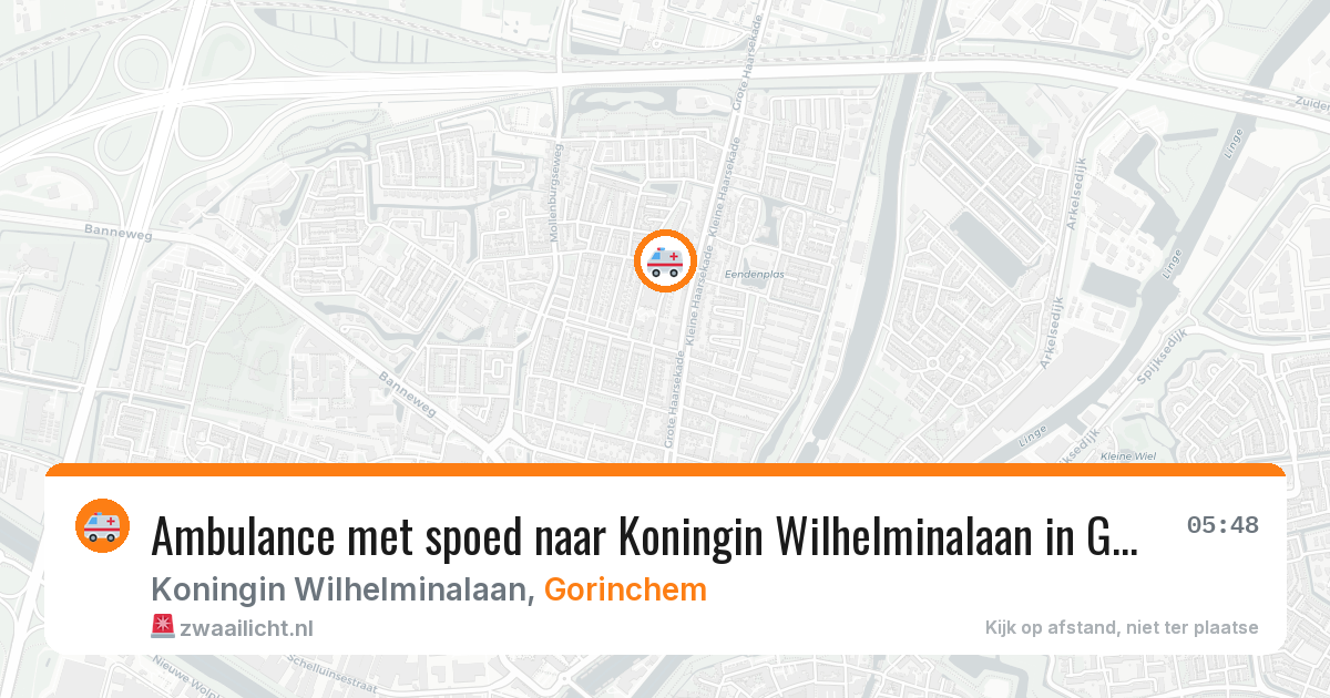 Ambulance met spoed naar Koningin Wilhelminalaan in Gorinchem — 1 aug 2026