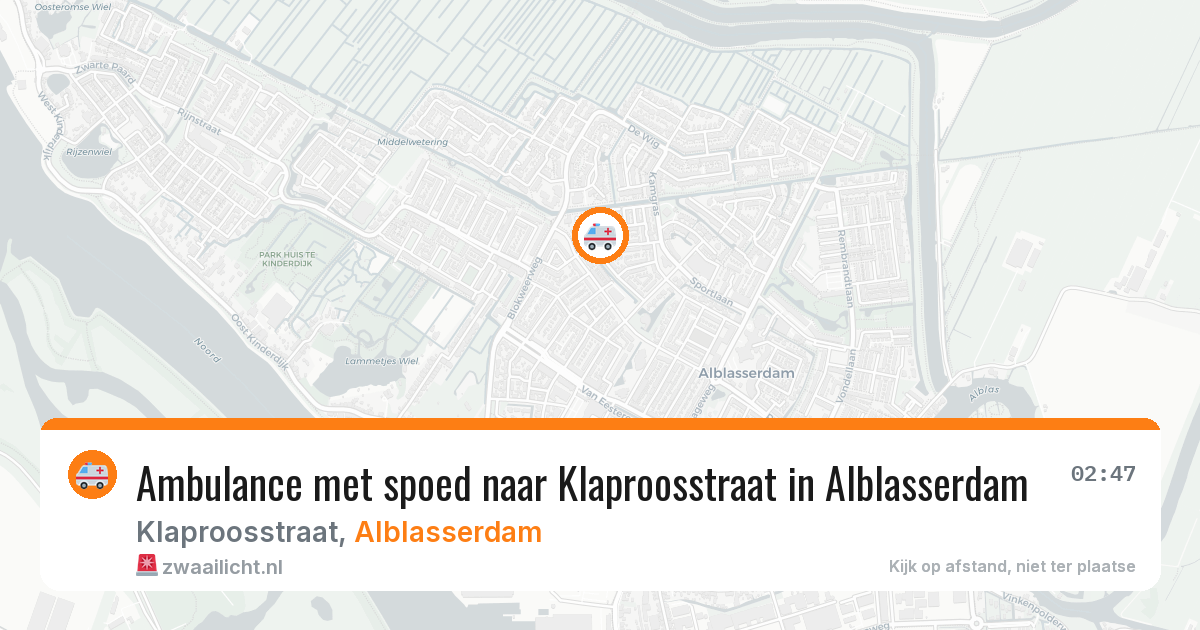 Ambulance met spoed naar Klaproosstraat in Alblasserdam — 28 jan 2026